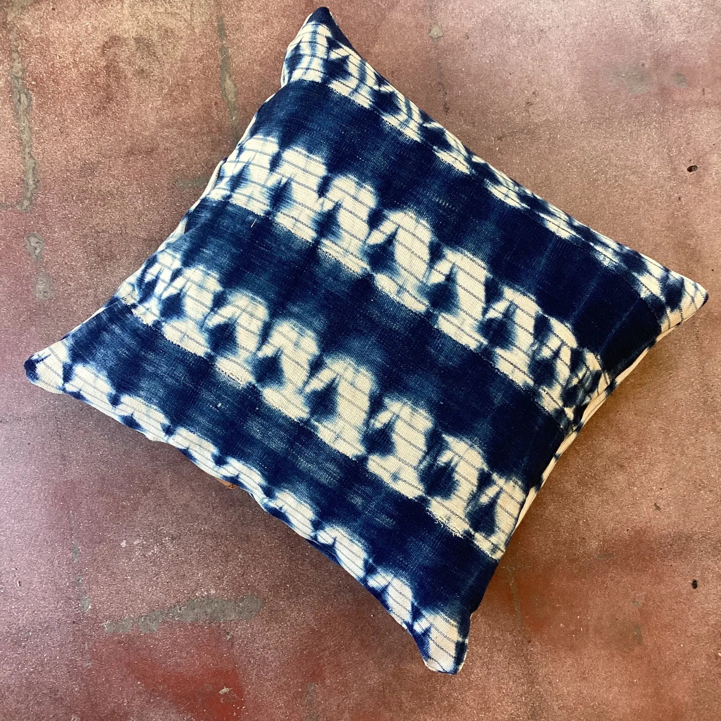 African Denim Pillow Late Sunday Afternoon