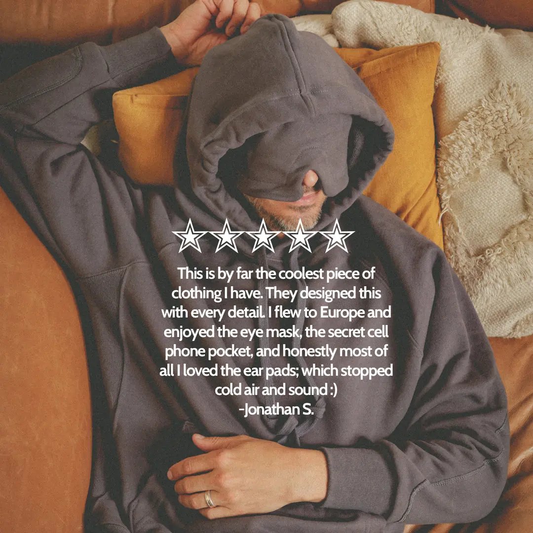 Apollo Hoodie | The Original Built-In Eye Mask Travel Hoodie Late Sunday Afternoon
