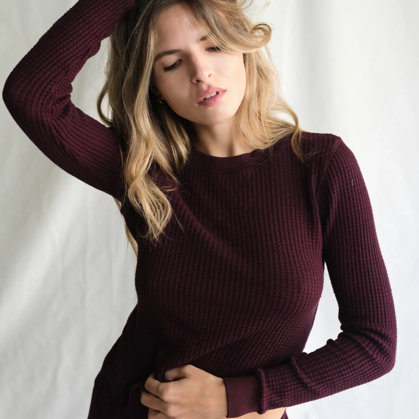 Maine Waffle Long Sleeve Top People of Leisure