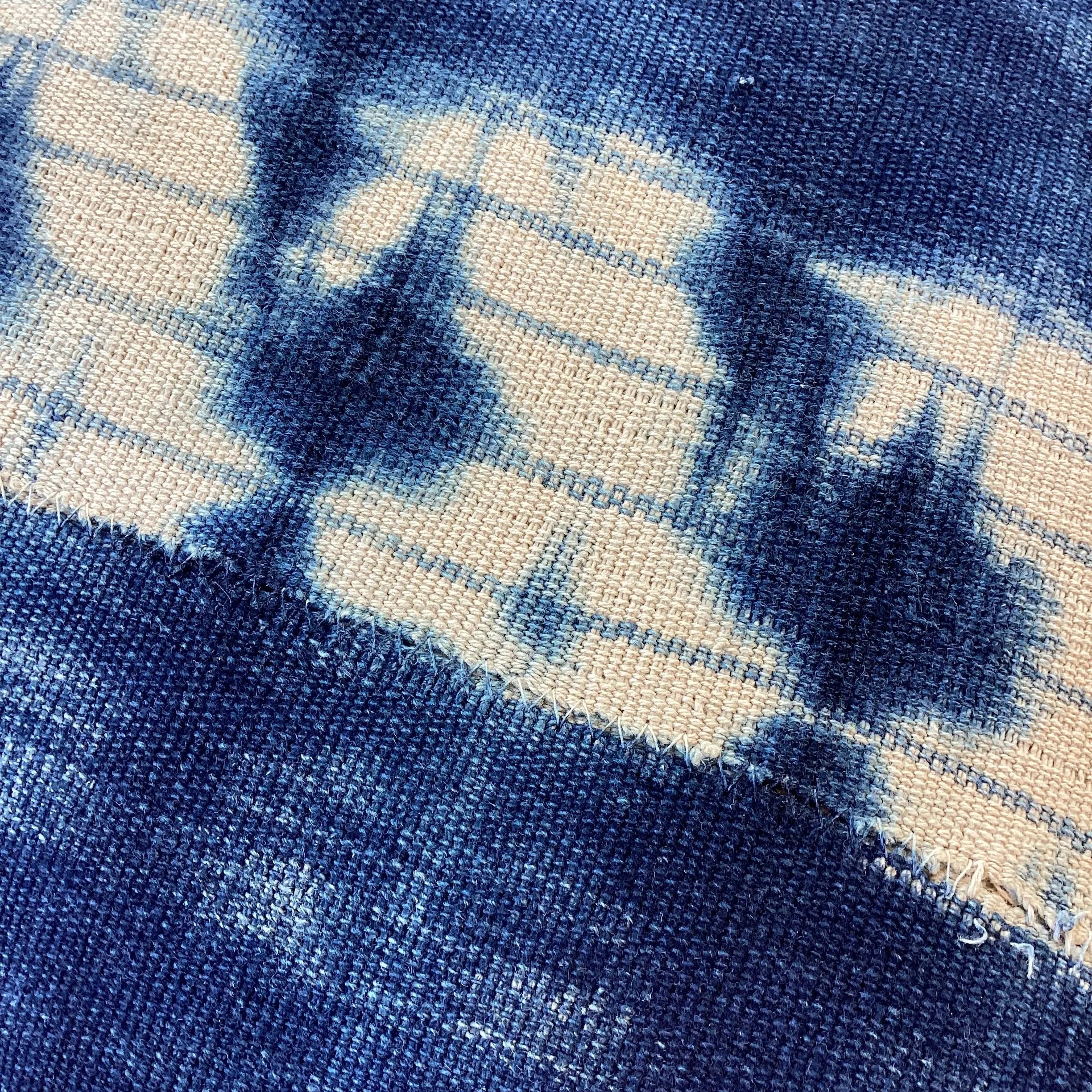 African Denim Pillow Late Sunday Afternoon