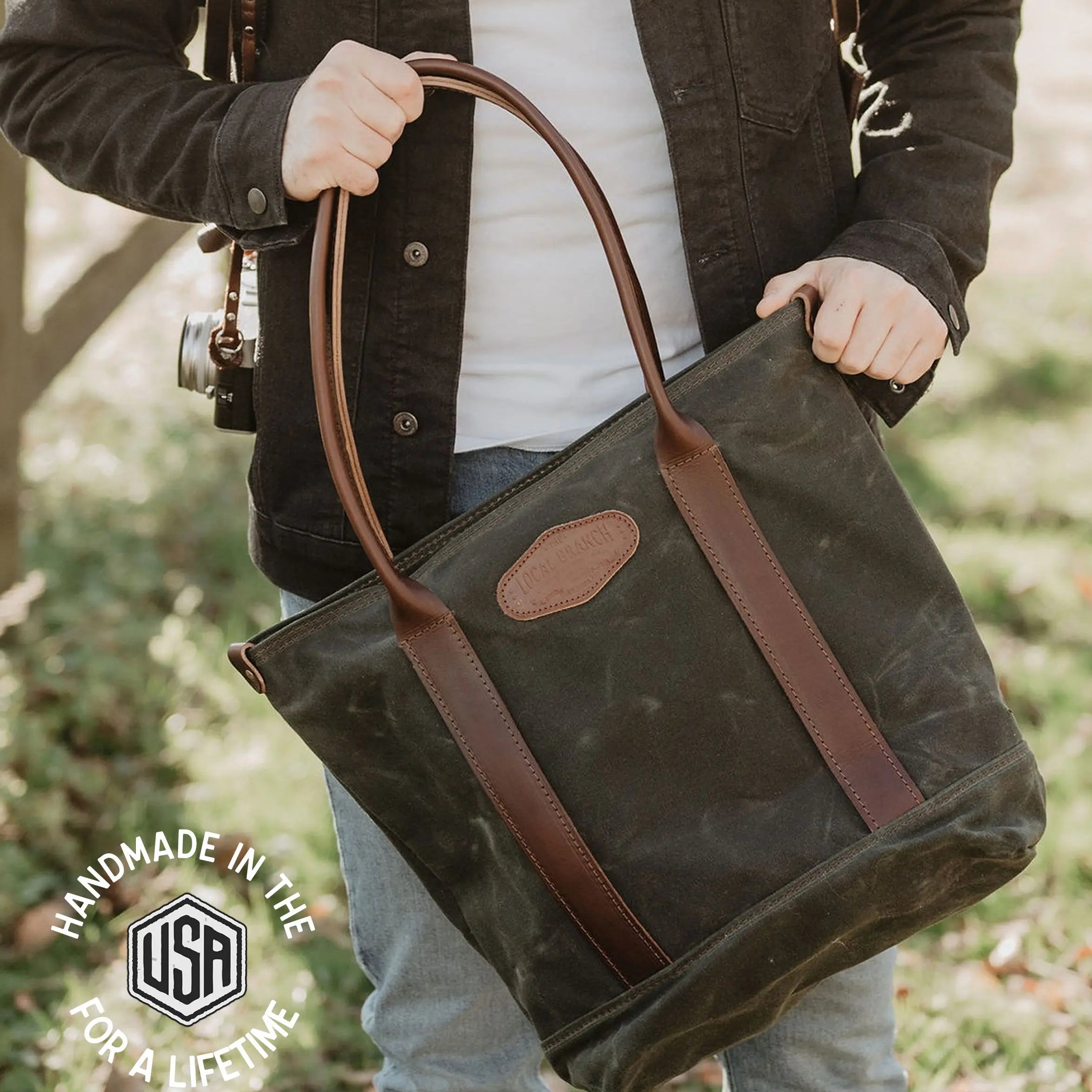 Voyager Waxed Canvas Tote - USA Made - Late Sunday Afternoon