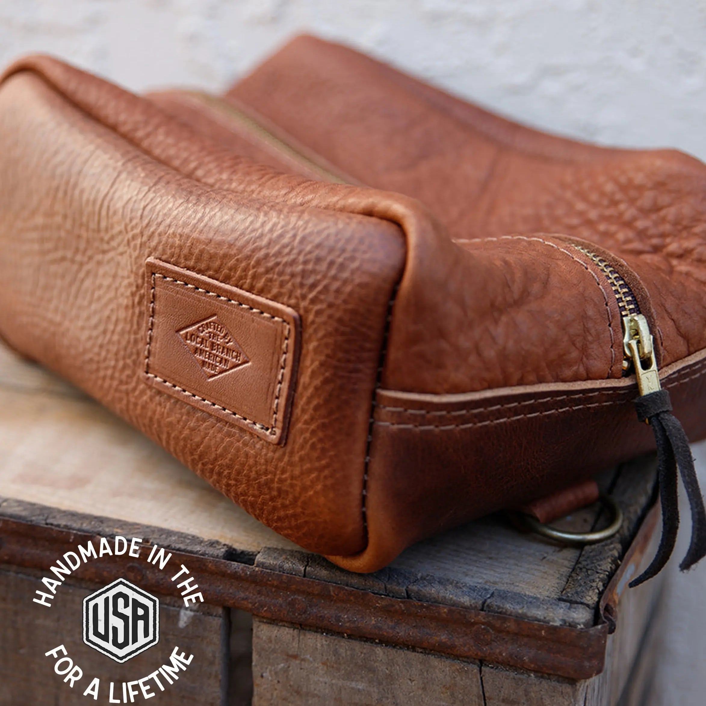 Leather Dopp Kit - USA Made - Late Sunday Afternoon