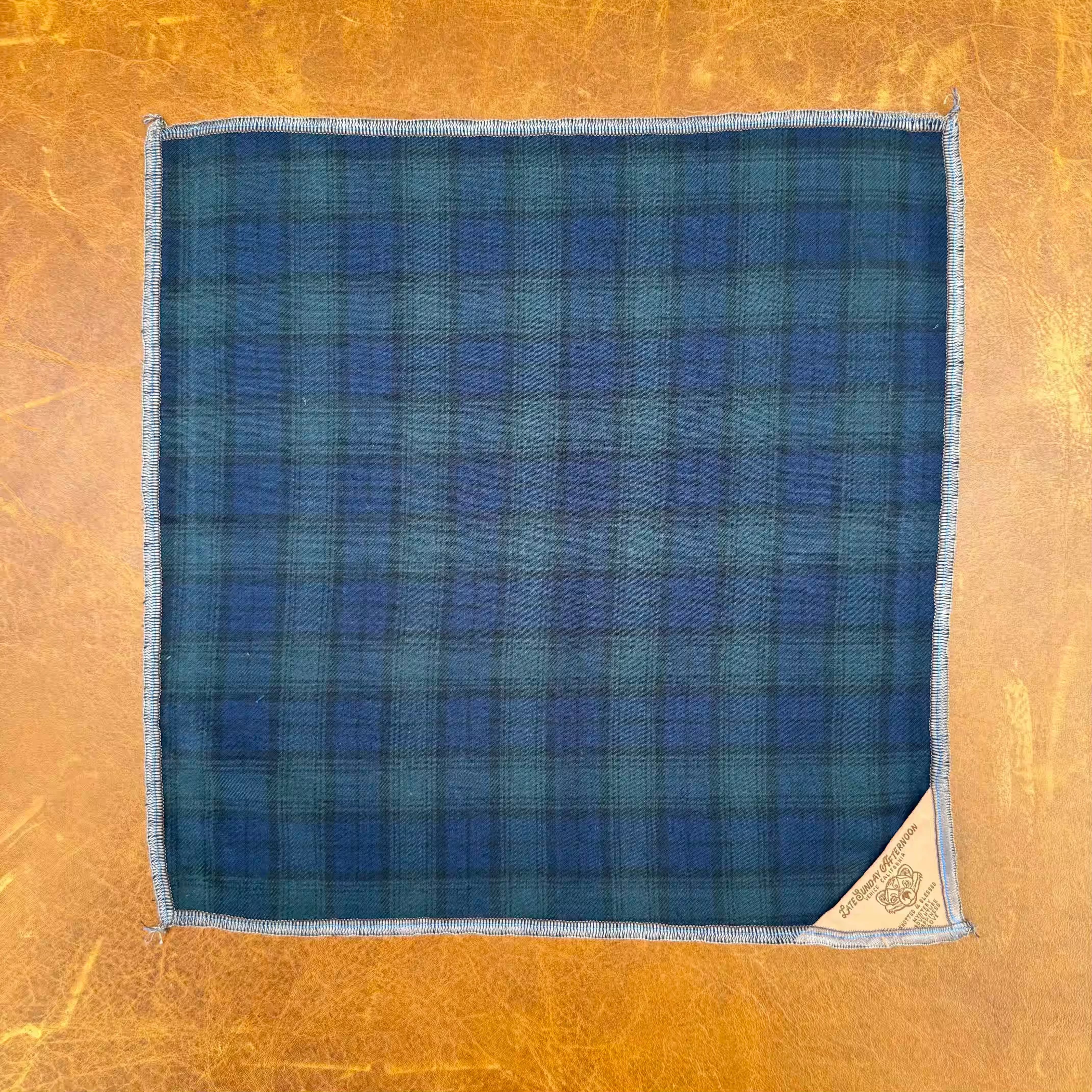 Tartan Snuggles Pocket Square Late Sunday Afternoon
