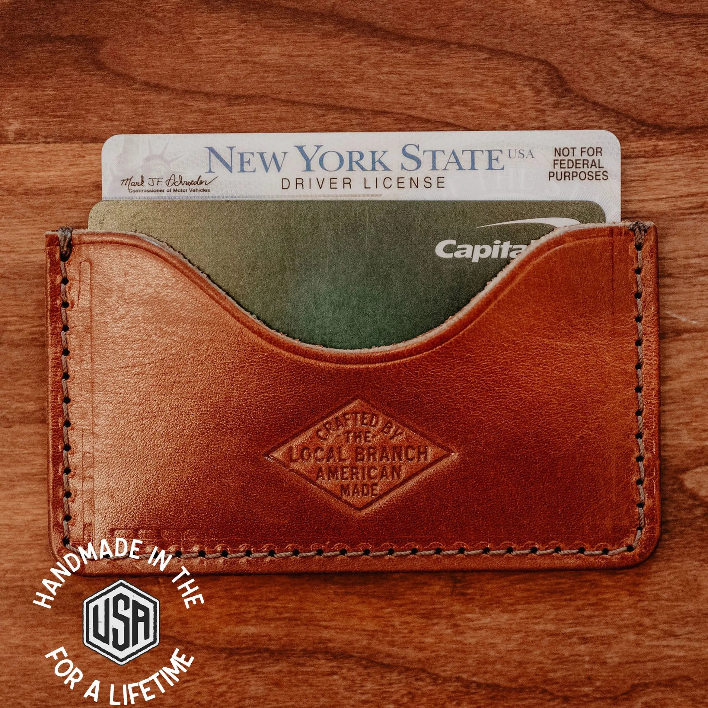 Leather Slip Wallet - USA Made - Late Sunday Afternoon