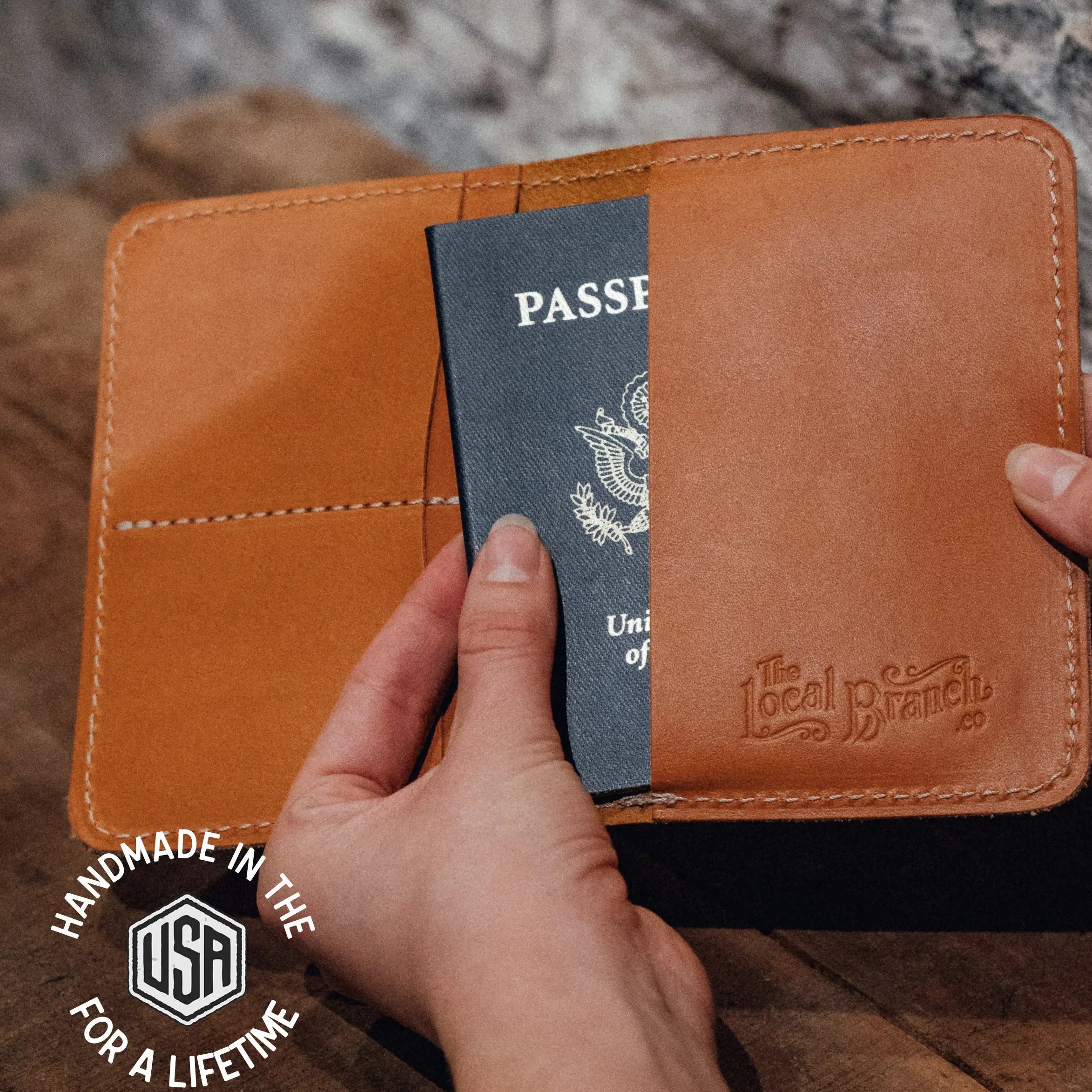Leather Passport Case - USA Made - Late Sunday Afternoon