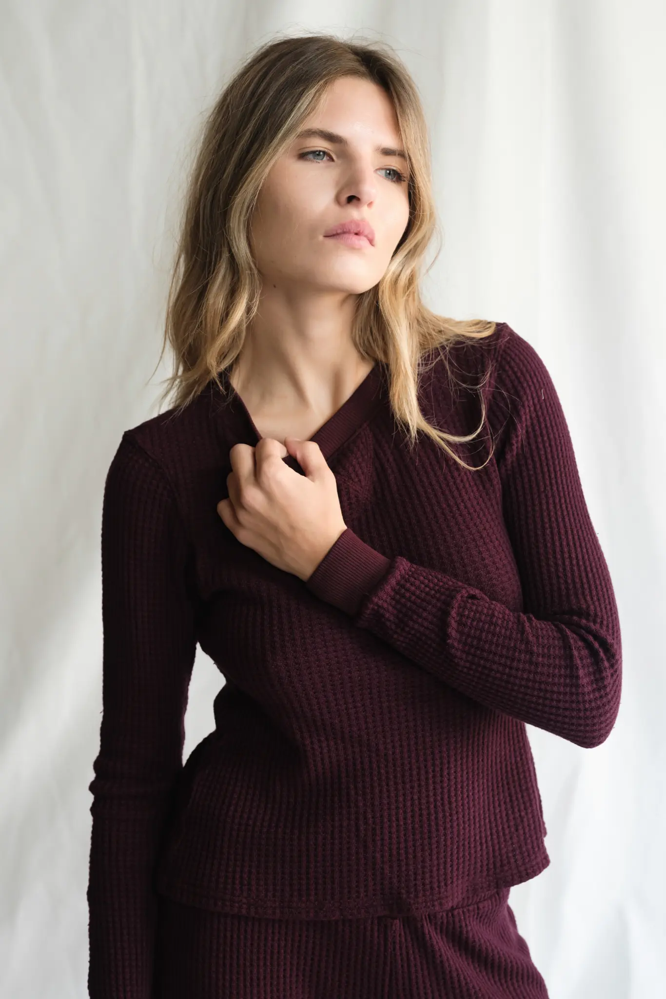Maine Waffle Long Sleeve Top People of Leisure