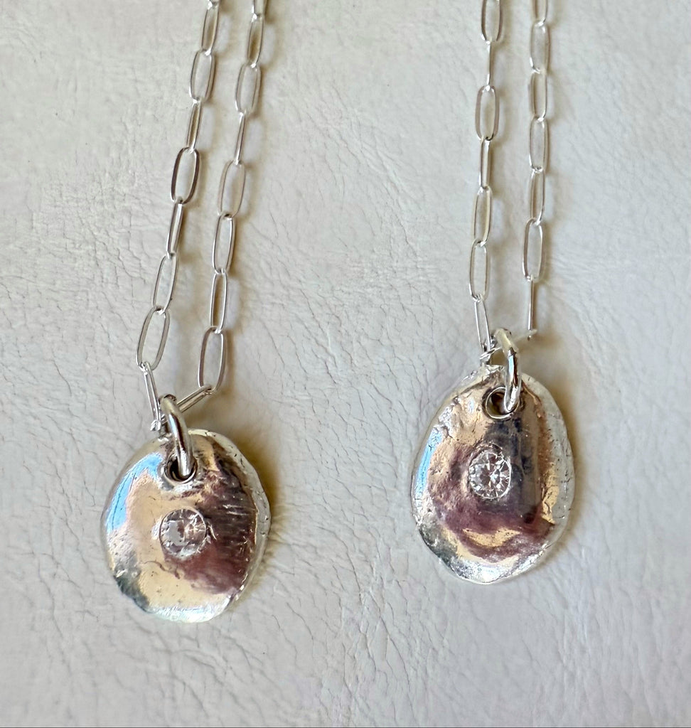 Silver Pendant with Paperclip chain Sunhawk Studio