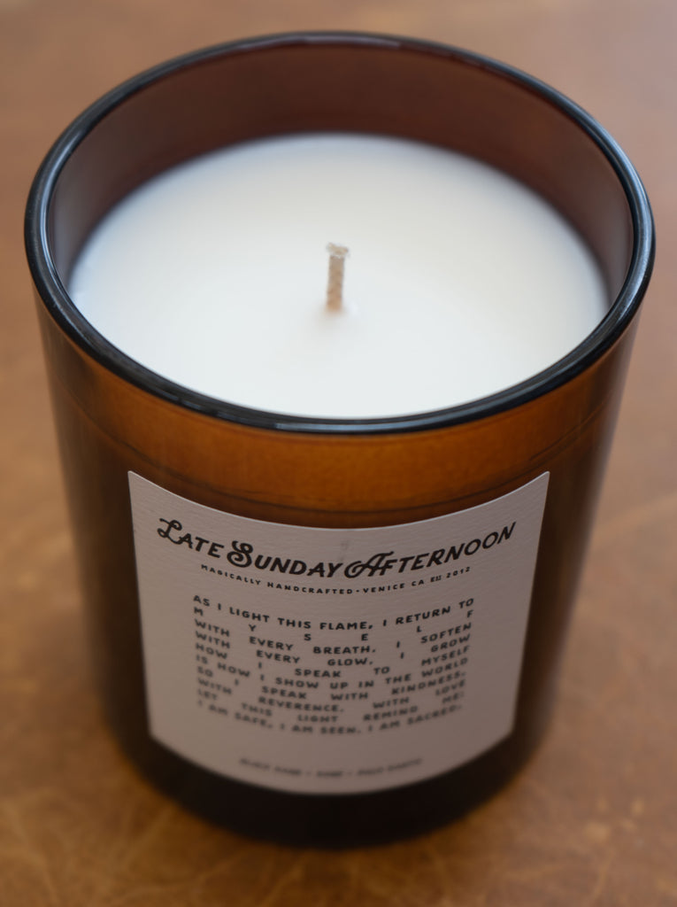 Intention Candle - Black Sand, Sage and Palo Santo Late Sunday Afternoon