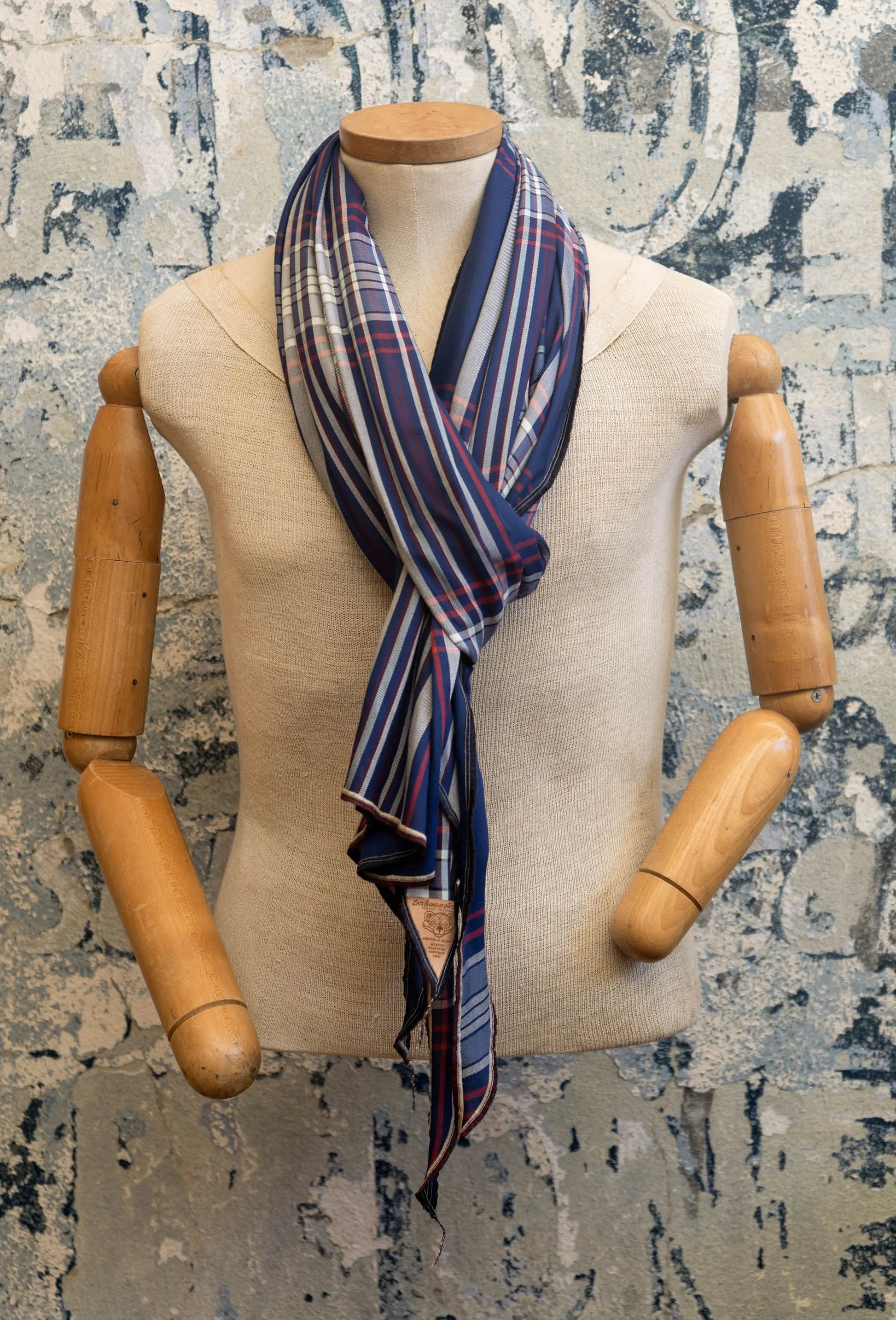 Harbor Plaid Silk Scarf Late Sunday Afternoon