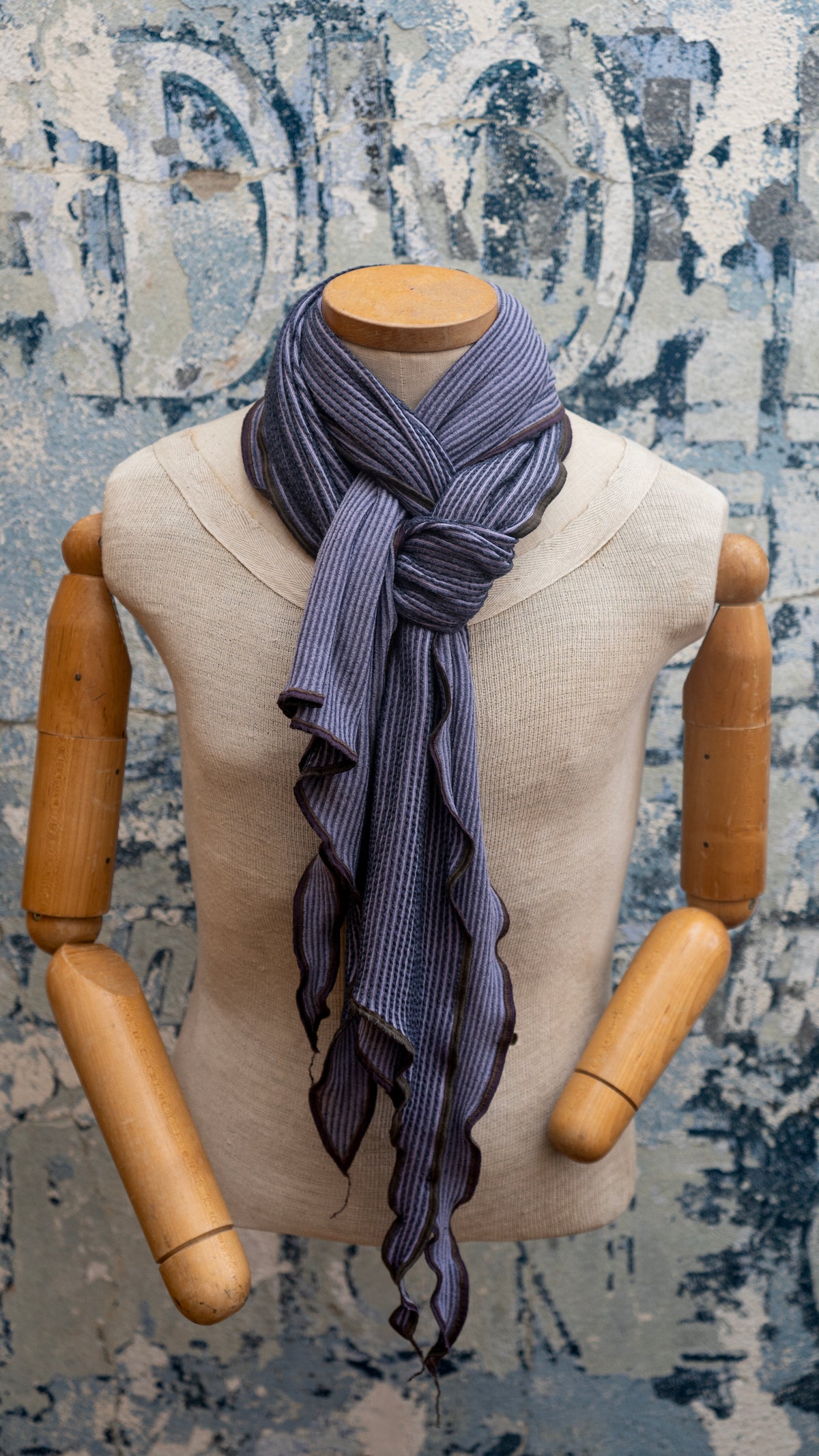 Lilac Mirage DNA Scarf, made from soft, large ribbed modal fabric