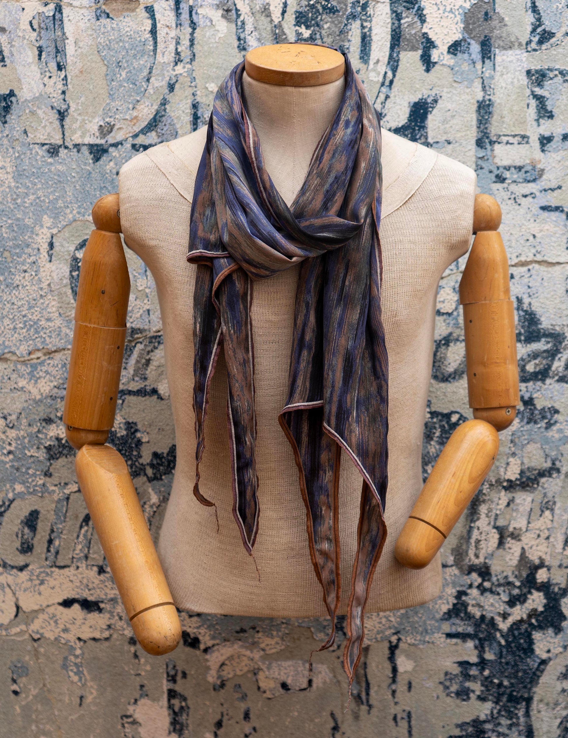 Logan Circle Scarf, a silk scarf in sophisticated blue tones