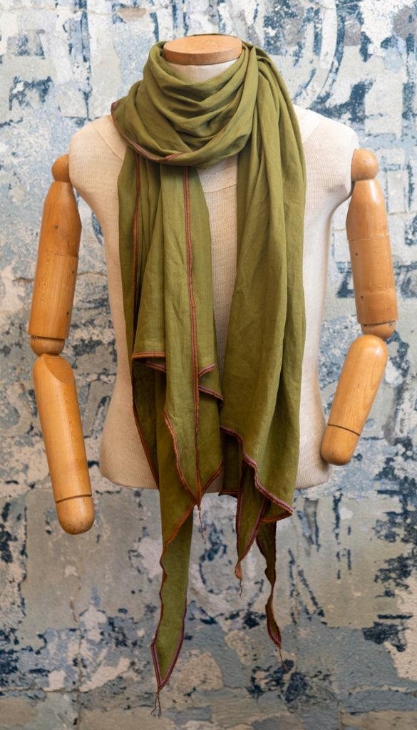 Olivewood Linen Scarf - Late Sunday Afternoon