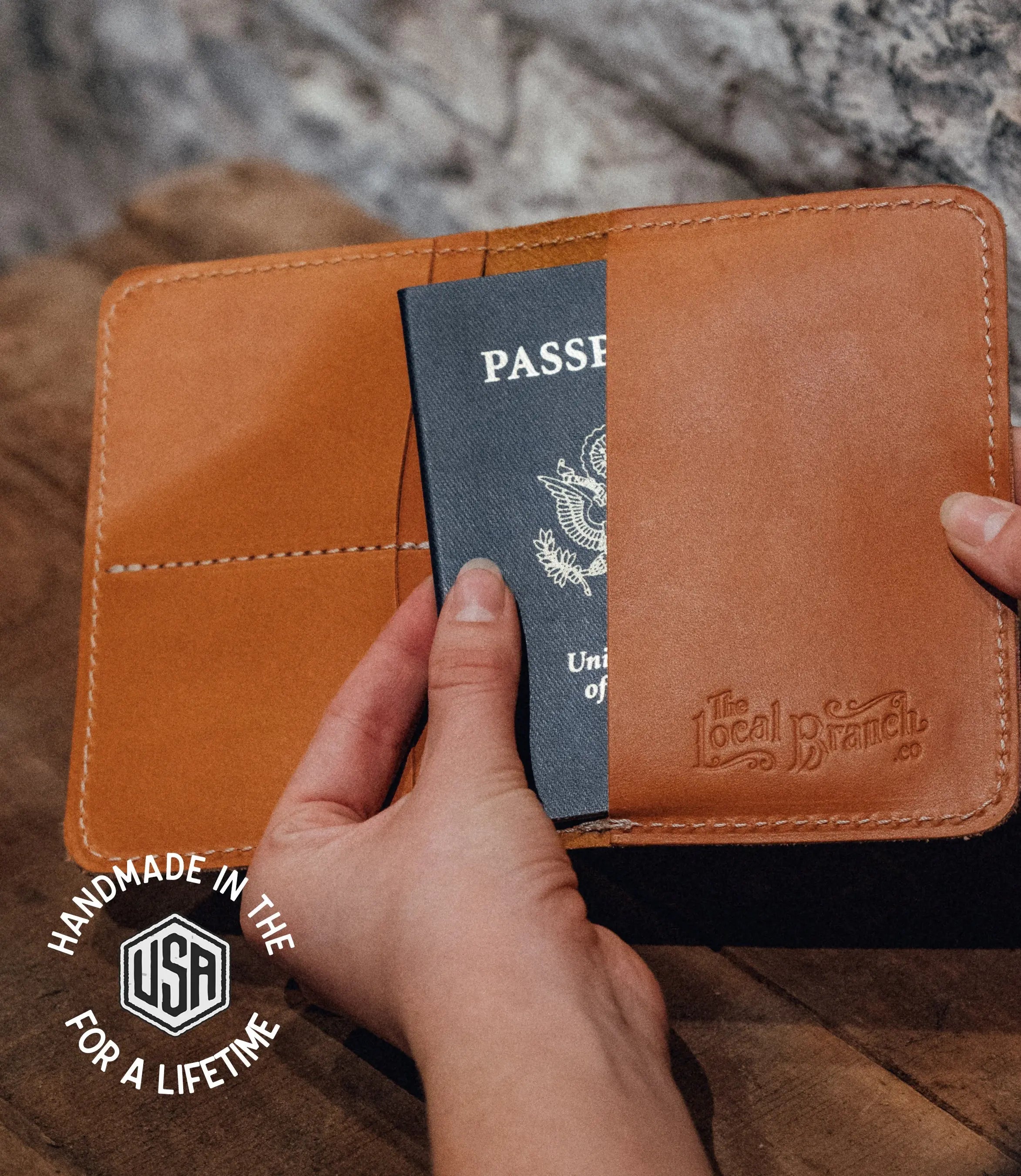 Leather Passport Case - USA Made - Late Sunday Afternoon