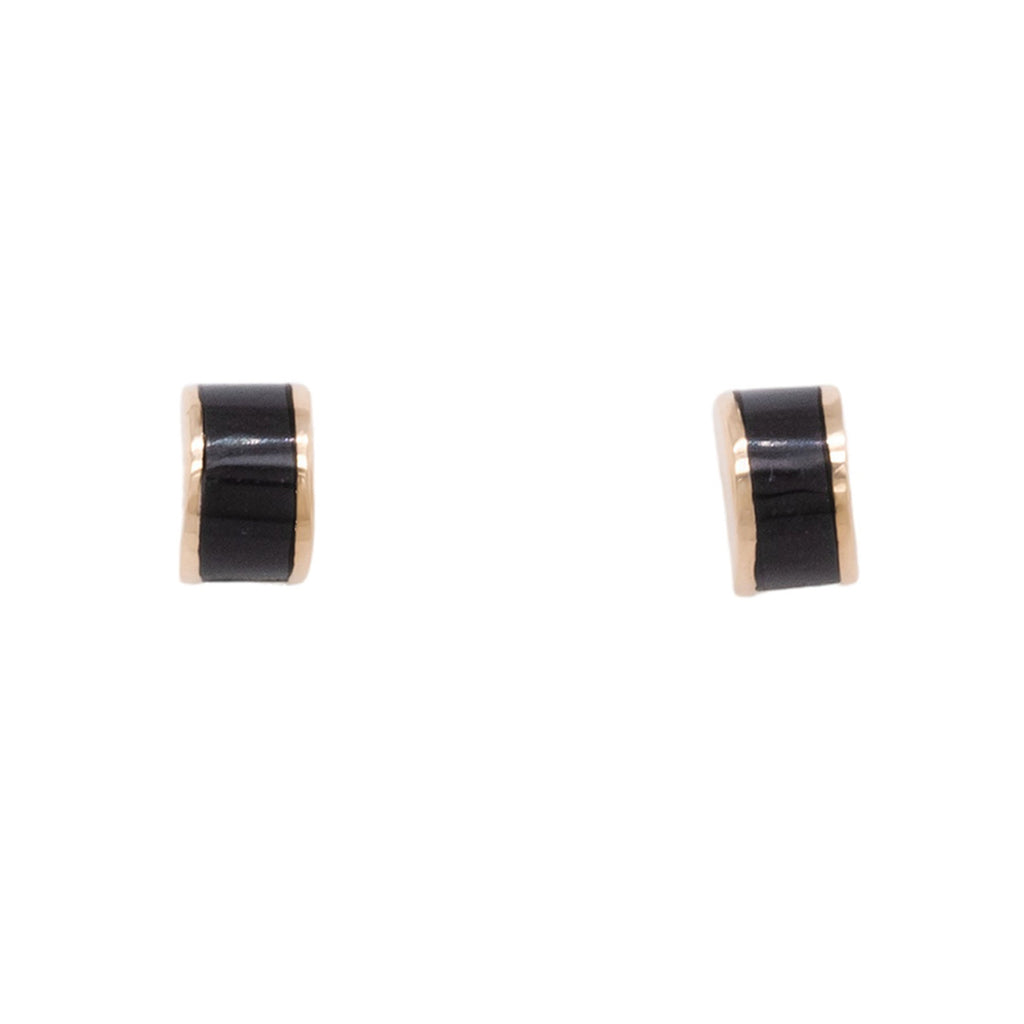 Luna Stud Earrings - Black Jade Young in the Mountains