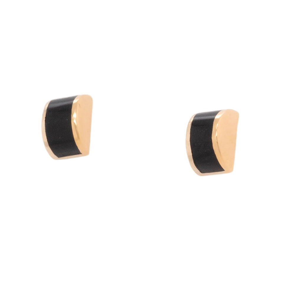 Luna Stud Earrings - Black Jade Young in the Mountains