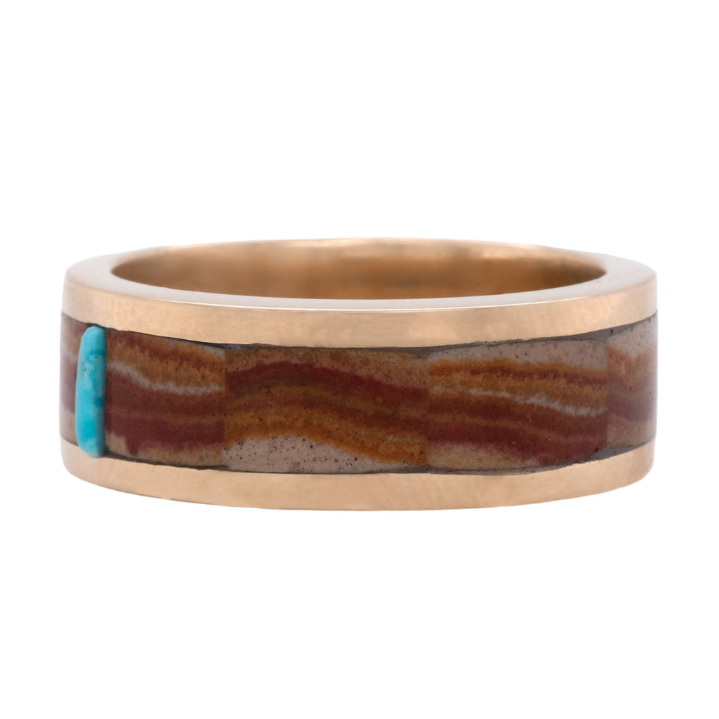 Composition No. 5 Inlay Band Ring Young in the Mountains