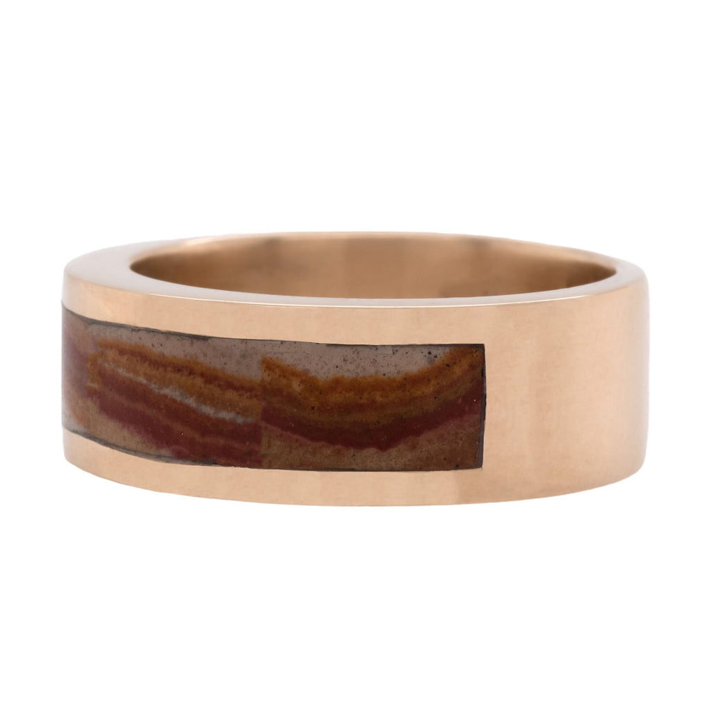 Composition No. 5 Inlay Band Ring Young in the Mountains