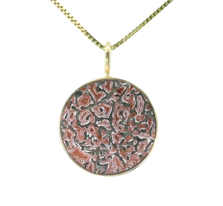 The Circ Necklace - Pink Dinosaur Bone Young in the Mountains